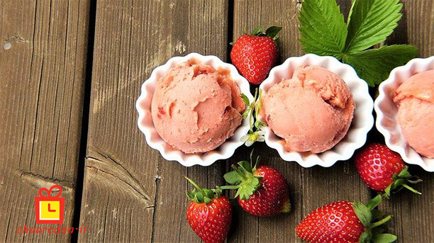 دستور بستنی یخی ساده و خوشمزه با میوه ها