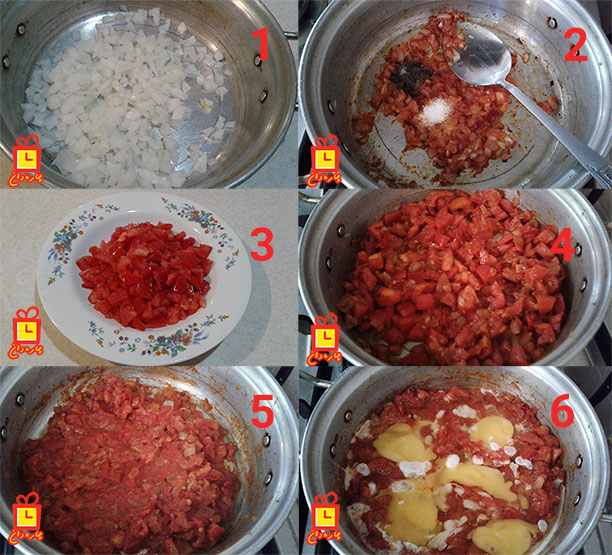 مراحل کامل طرز تهیه املت گوجه فوق العاده خوشمزه