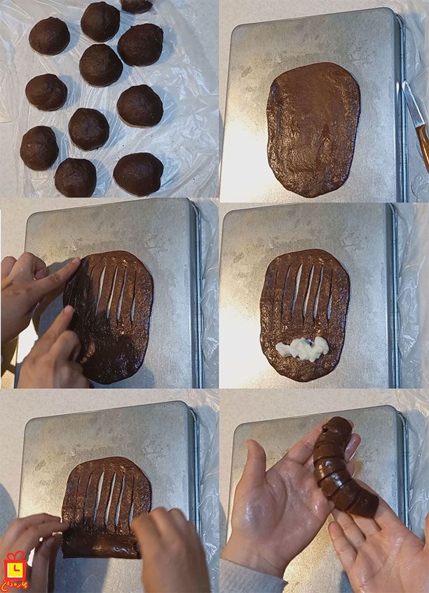 روش درست کردن نان شکلاتی به شکل کوراسان